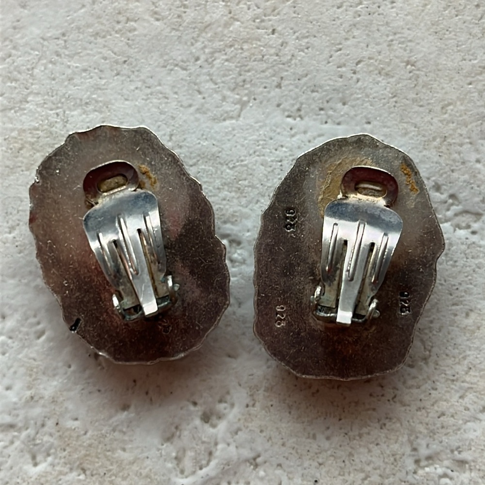 Sterling silver clip on earrings - Picture 2 of 3